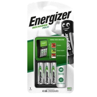 Energizer Recharge Maxi Battery Charger + 4xAA Batteries